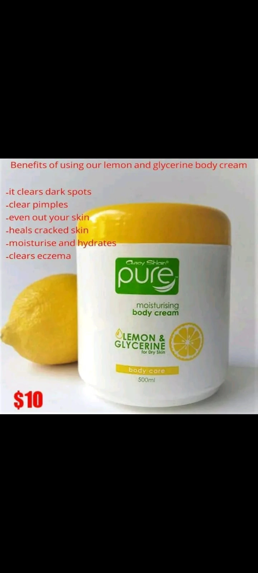 Lemon and glycerin bodycream
